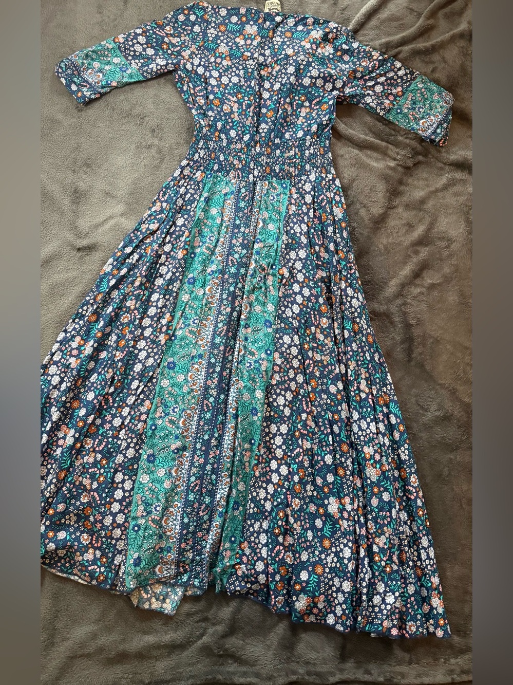 Jaase Teal & Navy Floral Boho Maxi Dress - Picture 12 of 16